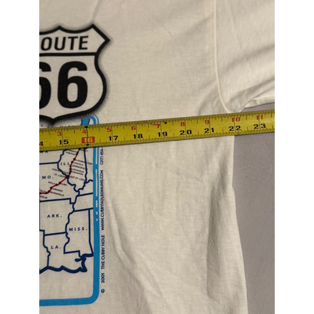 Vintage 2001 Route 66 Main Street USA Motorcycle T-Shirt White Y2K Large NEW - Picture 7 of 8